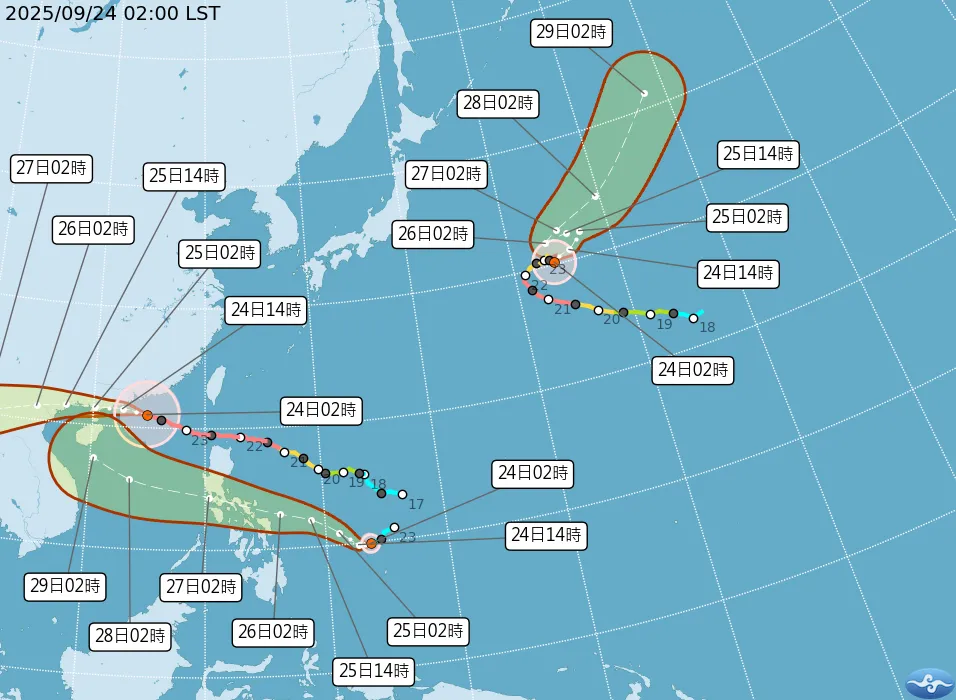 博羅依颱風於今日凌晨2時生成。（圖／中央氣象署）