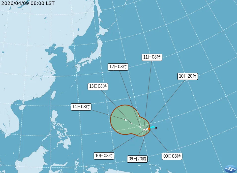熱帶性低氣壓TD04。（圖／中央氣象署）