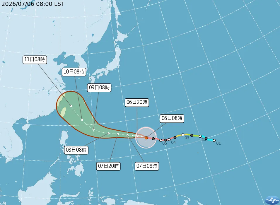 強烈颱風巴威對台威脅升高。(圖/中央氣象署)
