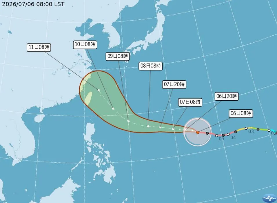 颱風巴威路徑潛勢預報。（圖／中央氣象署）