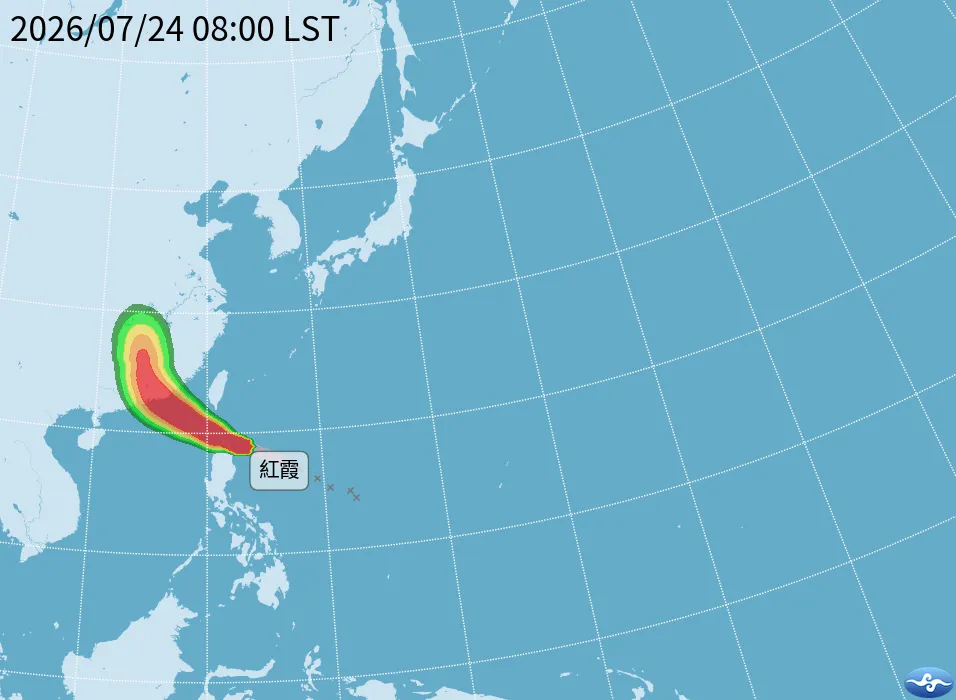 紅霞颱風。（圖／中央氣象署）