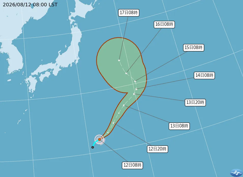 南卡颱風生成。（圖／中央氣象署）