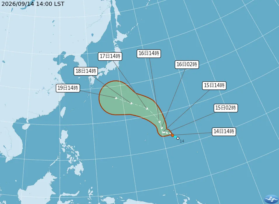 熱帶性低氣壓TD28今日生成，最快明天升級為今年第24號颱風杜鵑。（圖／氣象署提供）