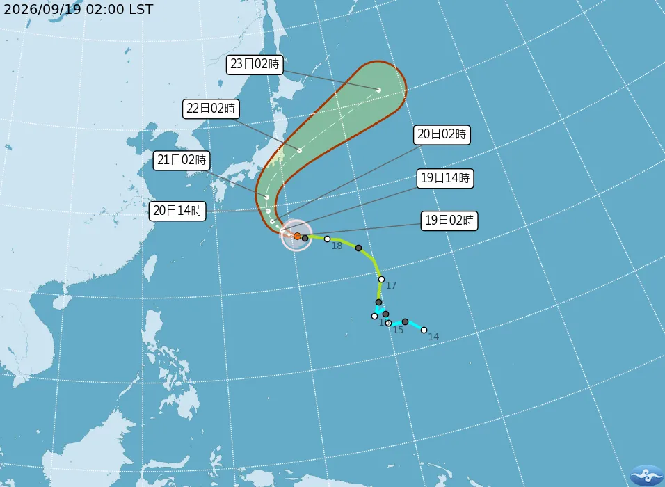 杜鵑颱風最新動向。(圖/中央氣象署)