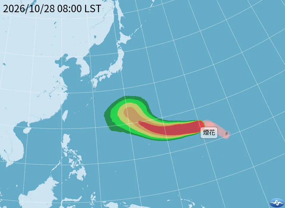 強颱煙花預測路徑。（圖／中央氣象署）