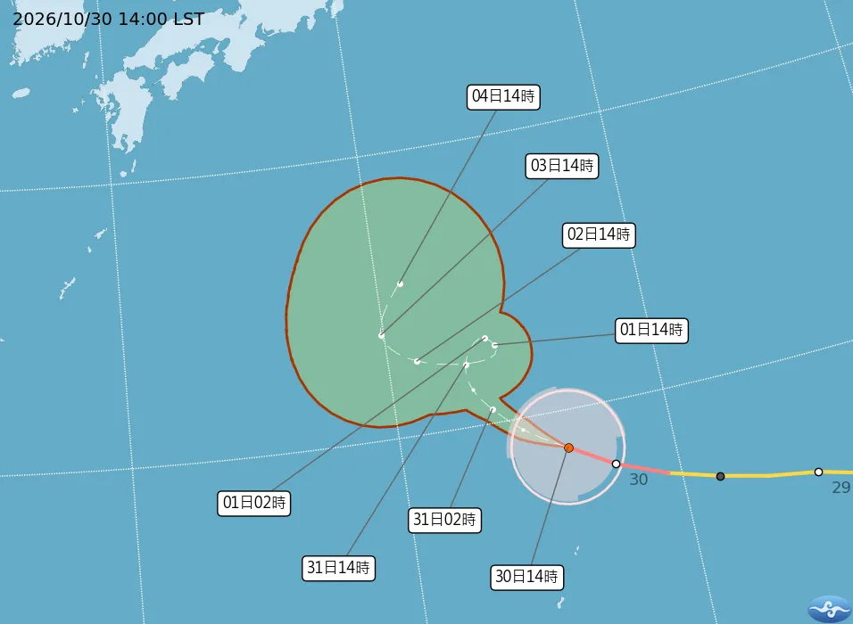 強烈颱風「煙花」。（圖／氣象署）
