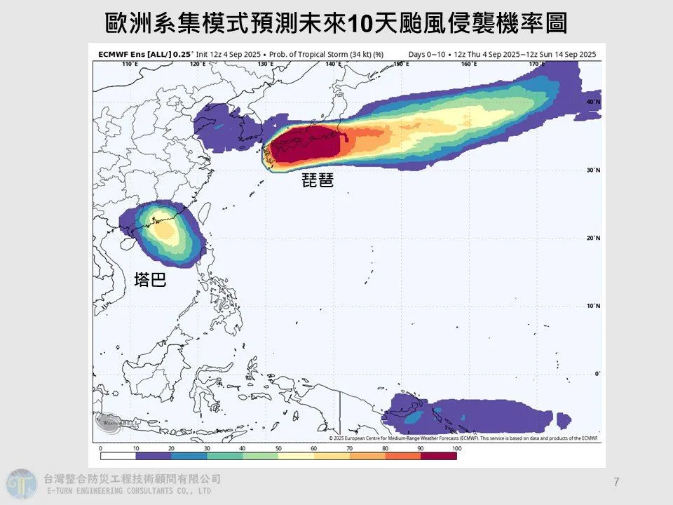 氣象專家賈新興今(5)日表示,6日晚間至7日晚於南海的熱帶性低氣壓有機會發展為今年第16號颱風「塔巴」。(圖/翻攝自賈新興臉書粉專)