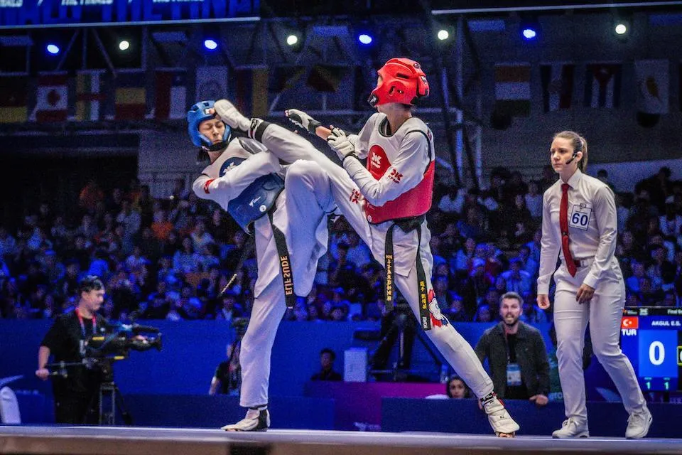 劉侑芸力克土耳其好手。（圖/翻攝自worldtaekwondo.org）