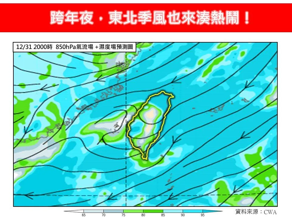 跨年夜，東北季風也來湊熱鬧！（圖／翻攝臉書／林老師氣象站）