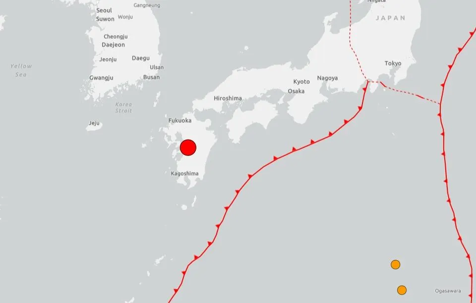 熊本發生規模7.1強震。（圖／USGS）