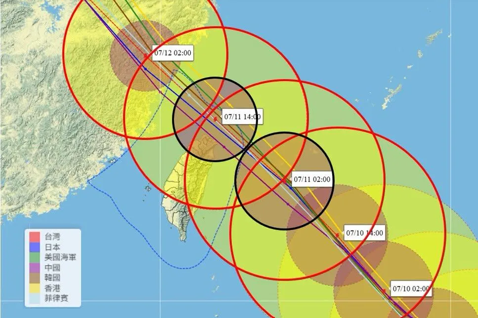 週六（11日）為巴威颱風影響最劇烈時刻。（圖／翻攝自天氣職人-吳聖宇臉書）