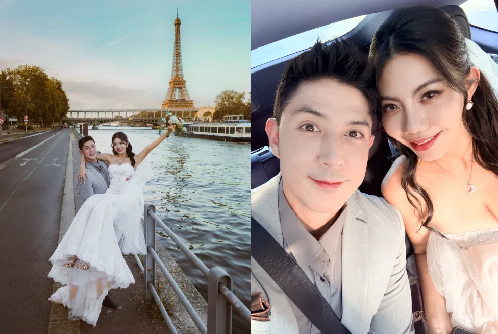 舞陽14日公開與女友Peggy的婚紗照。（圖／翻攝自舞陽臉書）