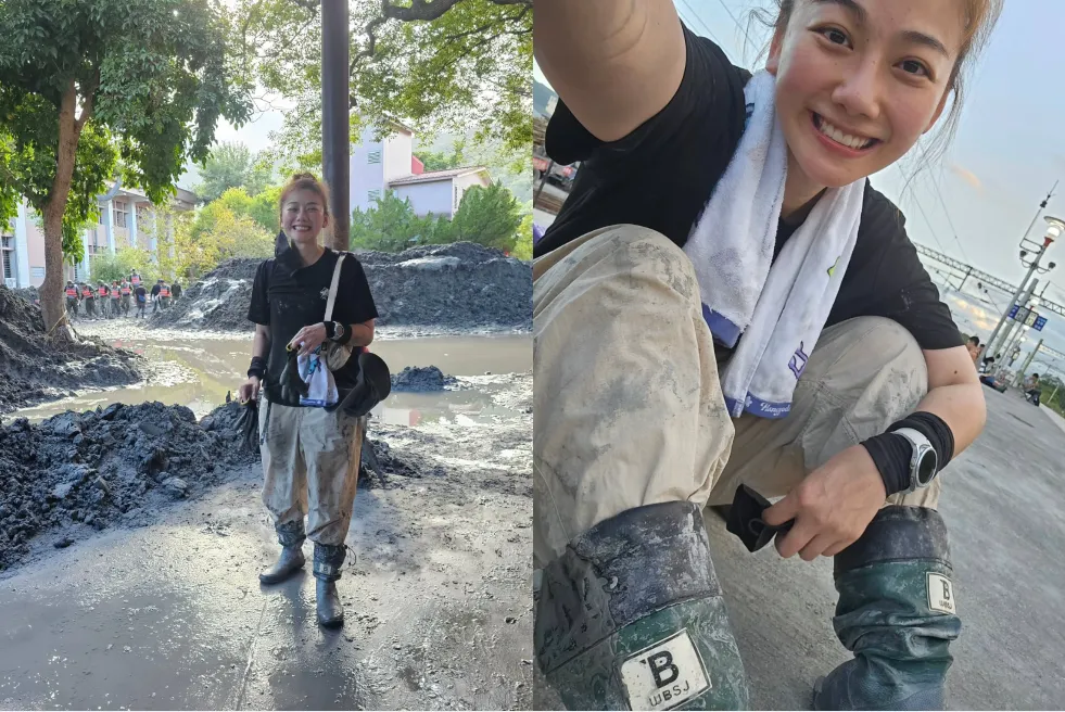 邵庭近日前往花蓮光復鄉協助救災。（圖／翻攝自邵庭IG）
