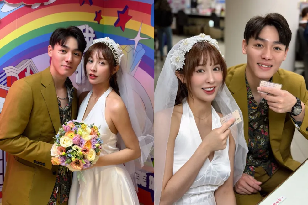 陳晨威與啾啾10日登記結婚。（圖／陳晨威、Julia提供）