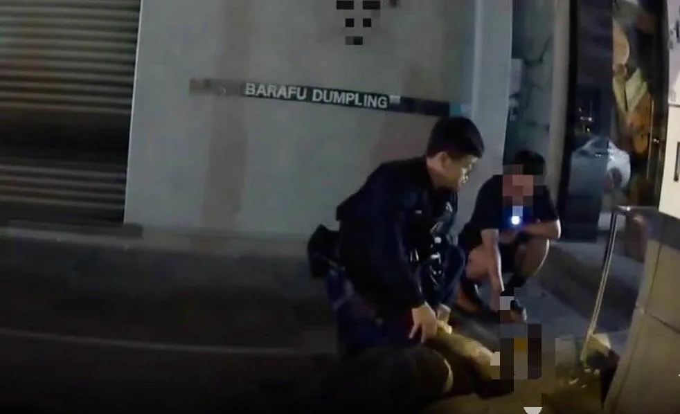 花蓮市一間酒吧凌晨發生鬥毆警方到場壓制逮人。（圖／翻攝畫面）