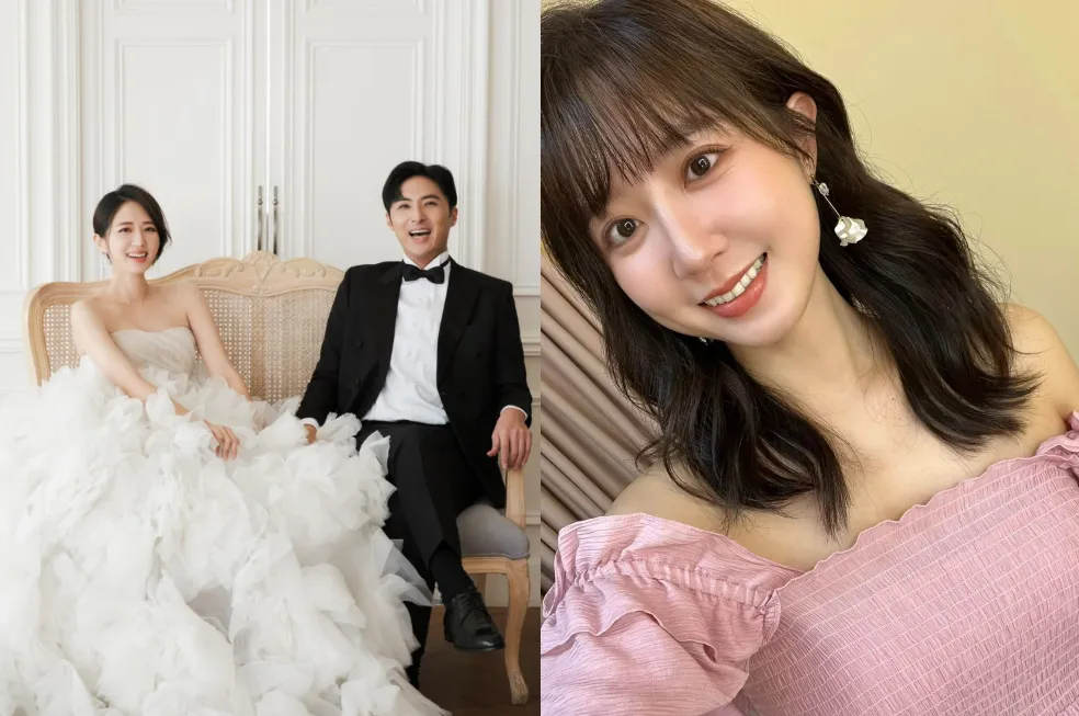 洪詩2023年與李運慶結婚。(圖/翻攝自洪詩臉書)