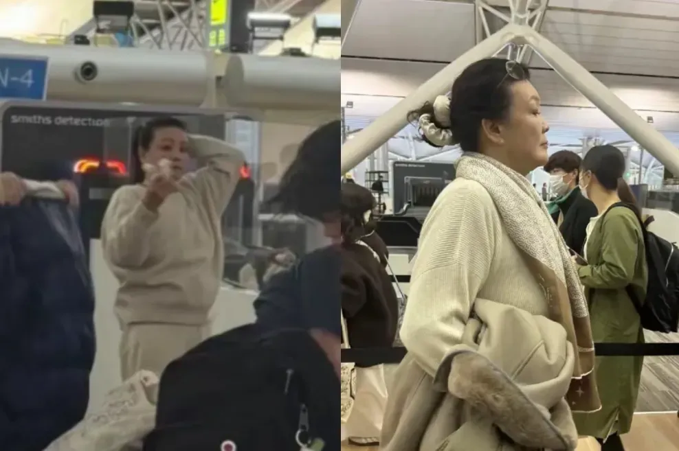 日前有網友在大阪關西機場遇到張蘭。(圖/翻攝自微博)