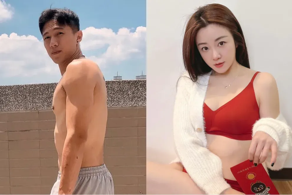 楊佩潔(右)和型男爸爸嘉育(左)目前戀愛中。(圖/翻攝自型男爸爸嘉育、楊佩潔IG)
