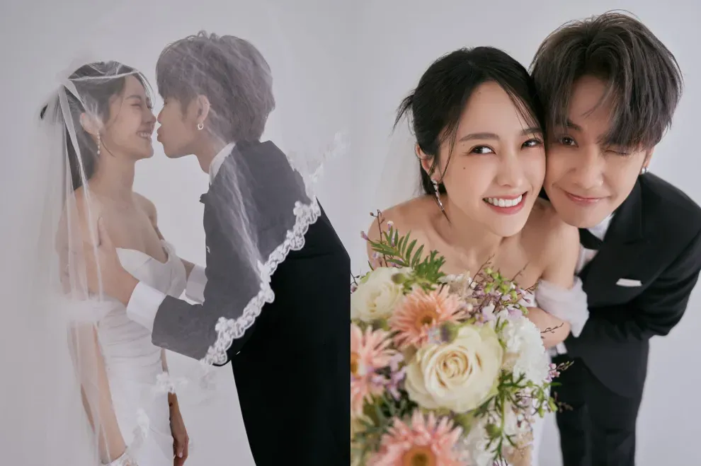 鼓鼓、大元結婚了。(圖/翻攝自鼓鼓臉書)
