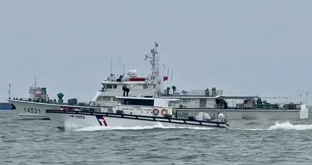 大陸海警船今日下午再度侵擾金門海域。（圖／翻攝畫面）
