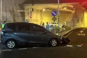 颱風夜淡水新民隧道前嚴重車禍！汽車撞飛機車　騎士雙腿骨折送醫