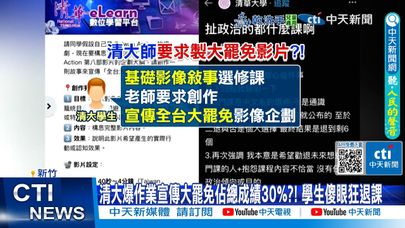 【每日必看】清大爆作業宣傳大罷免佔總成績30%?! 學生傻眼狂退課 20250508