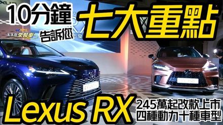 【影】《中天車享家》大改款 2023 Lexus RX 上市預接單2000張！245萬起四動力十車型