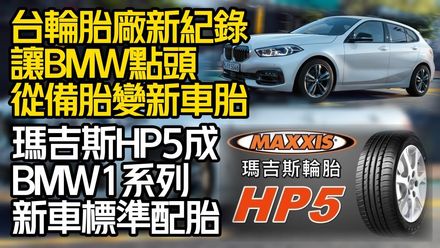 影/【中天車享家】台灣輪胎廠新紀錄！MAXXIS 瑪吉斯 HP5　成BMW1系列指定原廠胎