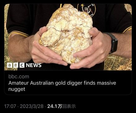 影/地裡挖出「大雞塊」？澳洲男淘到價值487萬大金塊樂歪：老婆一定很高興！
