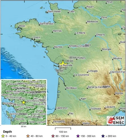 影/法國西部發生罕見規模5以上強震　數百座建築物損毁