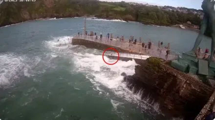 影/海水漲潮女童遭大浪捲入海中　路人機警救援驚險一刻曝光