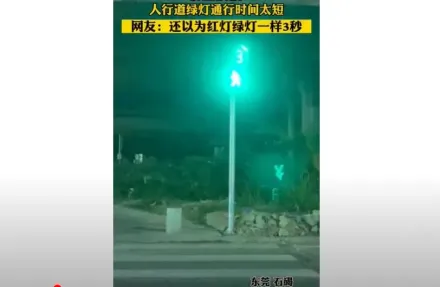 影/路口綠燈「只有4秒」挑戰極速過馬路？　網友調侃：劉翔都辦不到